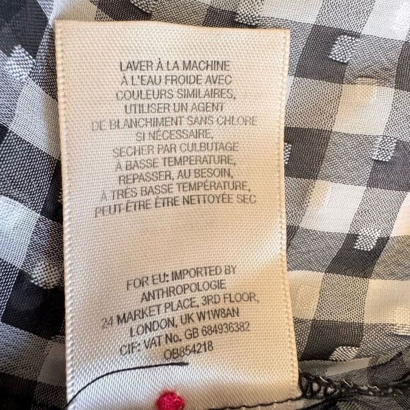 MAEVE ANTHROPOLOGIE Black/White Gingham Sleeveless Button Down Blouse SZ S #2467 - Picture 8 of 15